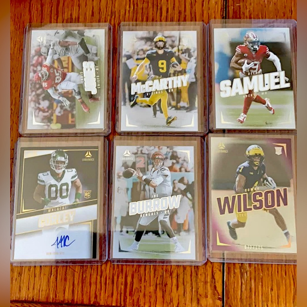 6 NFL Football Luminance Cards